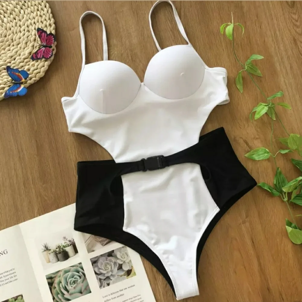 HP Couture one piece black & white swimsuit NEW